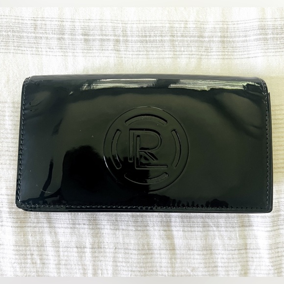 Ralph Lauren collection black patent leather small purse with silver chain - Picture 6 of 16